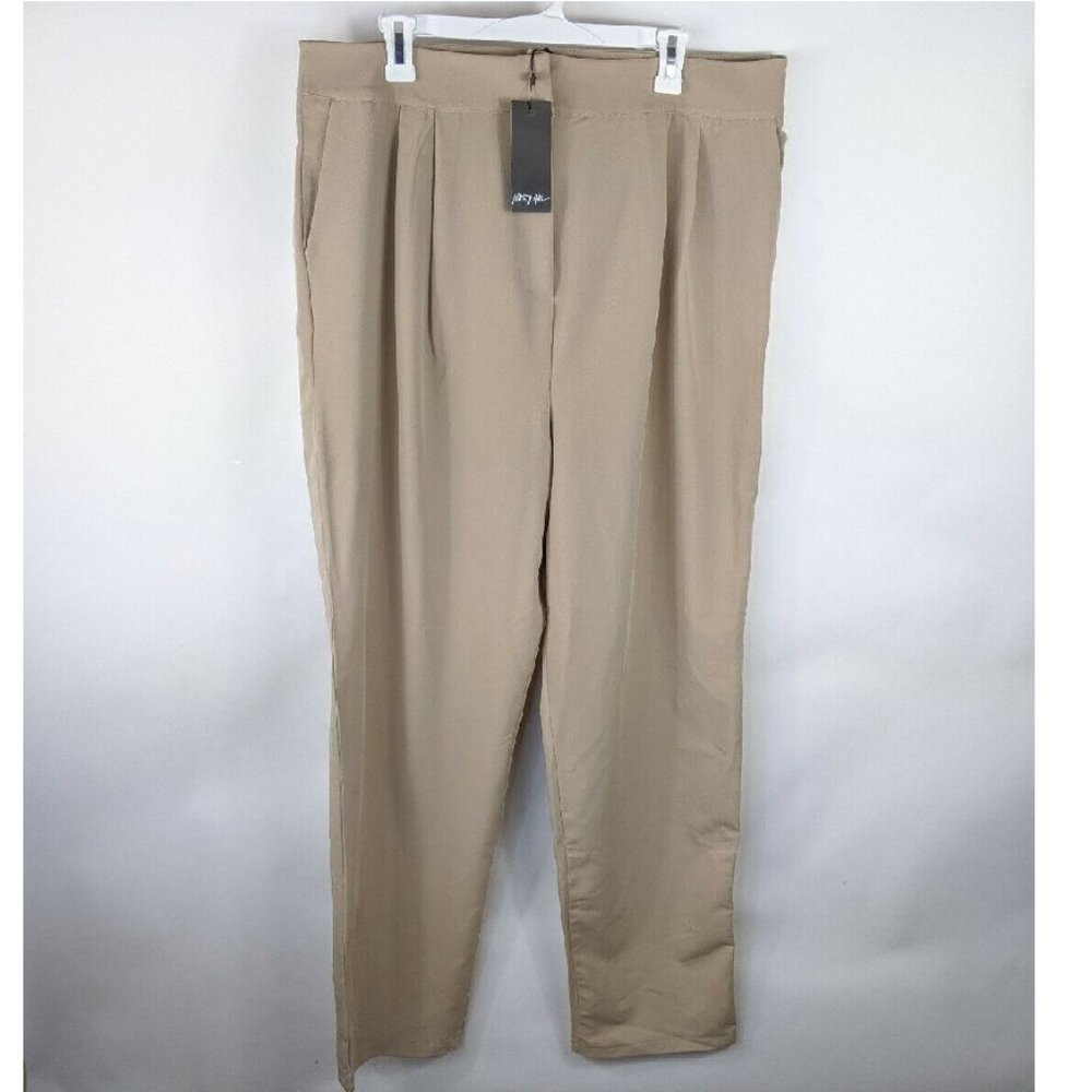 NWT Nasty Gal Wide Leg Khaki Trousers